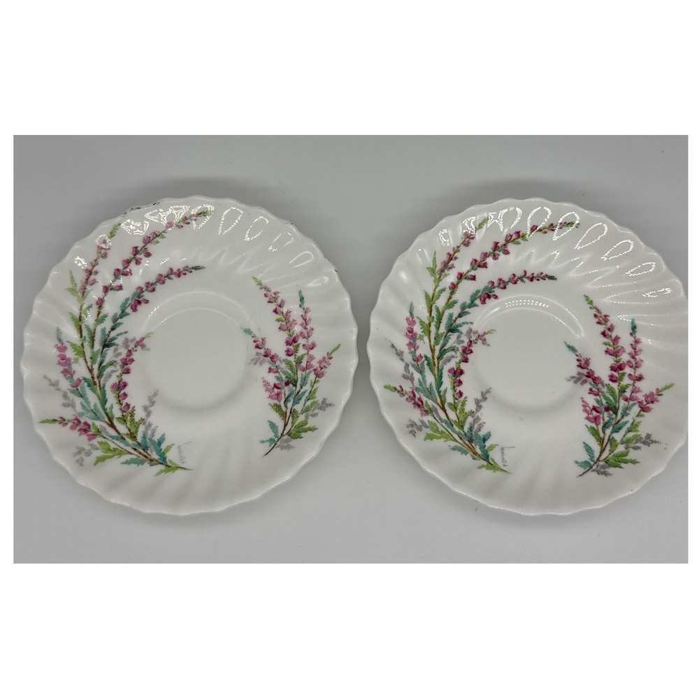 Royal Doulton Bell Heather Saucers Set of 2 Bone China H4828 R1941 England 5.5in